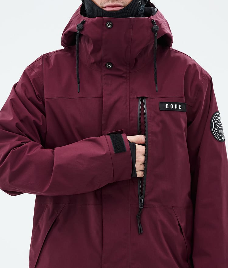 Dope Blizzard Full Zip Ski Jacket Men Burgundy, Image 9 of 10