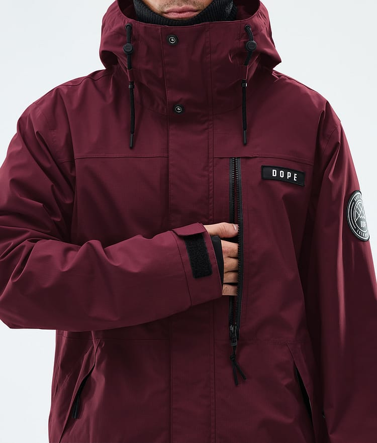 Dope Blizzard Full Zip Ski Jacket Men Burgundy, Image 8 of 9