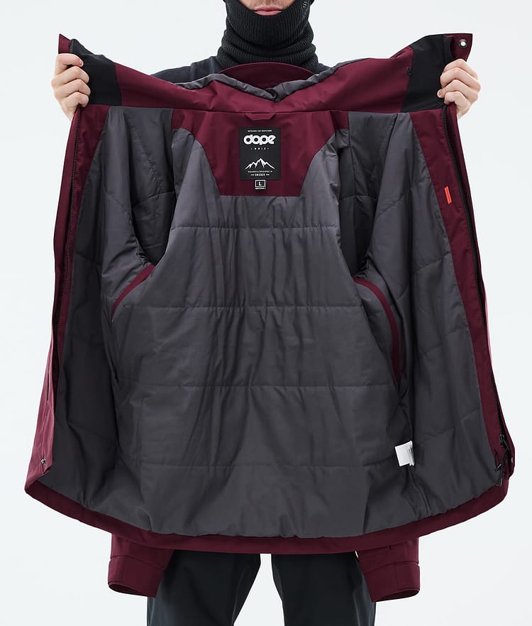 Dope Blizzard Full Zip Ski Jacket Men Burgundy, Image 10 of 10