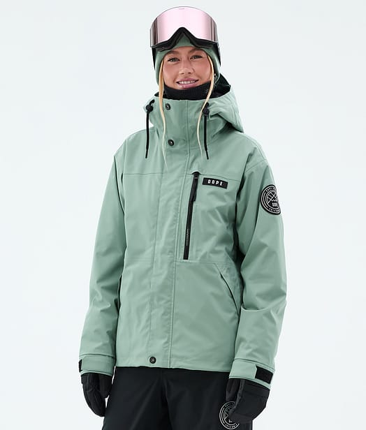 Dope Blizzard W Full Zip Veste Snowboard Femme Faded Green
