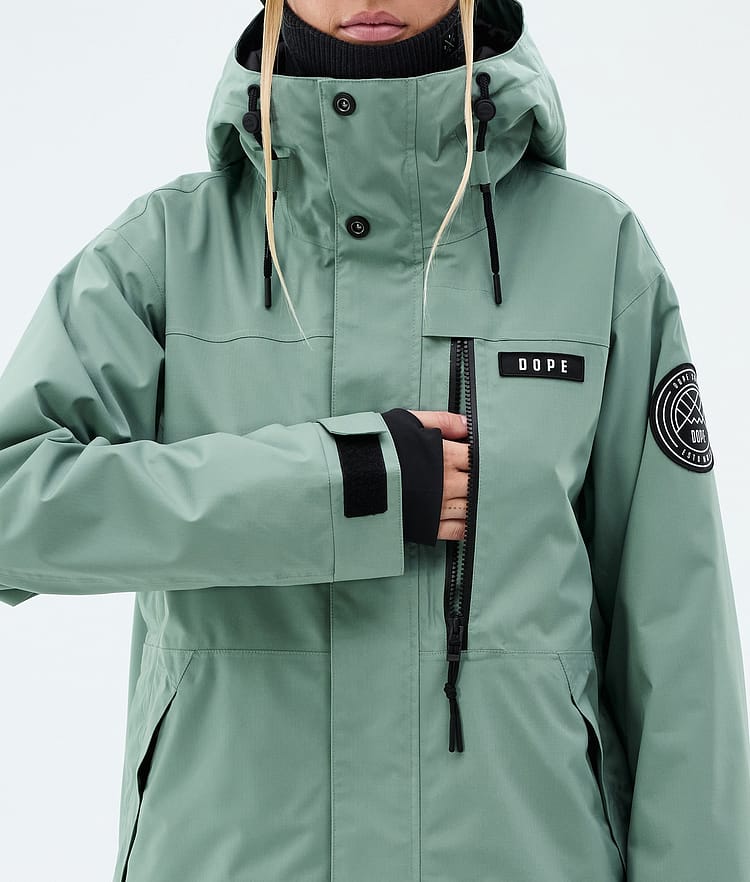 Dope Blizzard W Full Zip Ski jas Dames Faded Green, Image 8 of 9