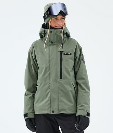 Dope Blizzard W Full Zip Snowboard Jacket Moss Green