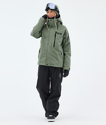 Dope Blizzard W Full Zip Snowboard Outfit Moss Green/Black