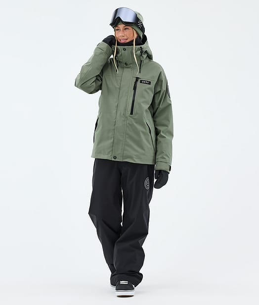 Dope Blizzard W Full Zip Snowboard Outfit Moss Green/Black