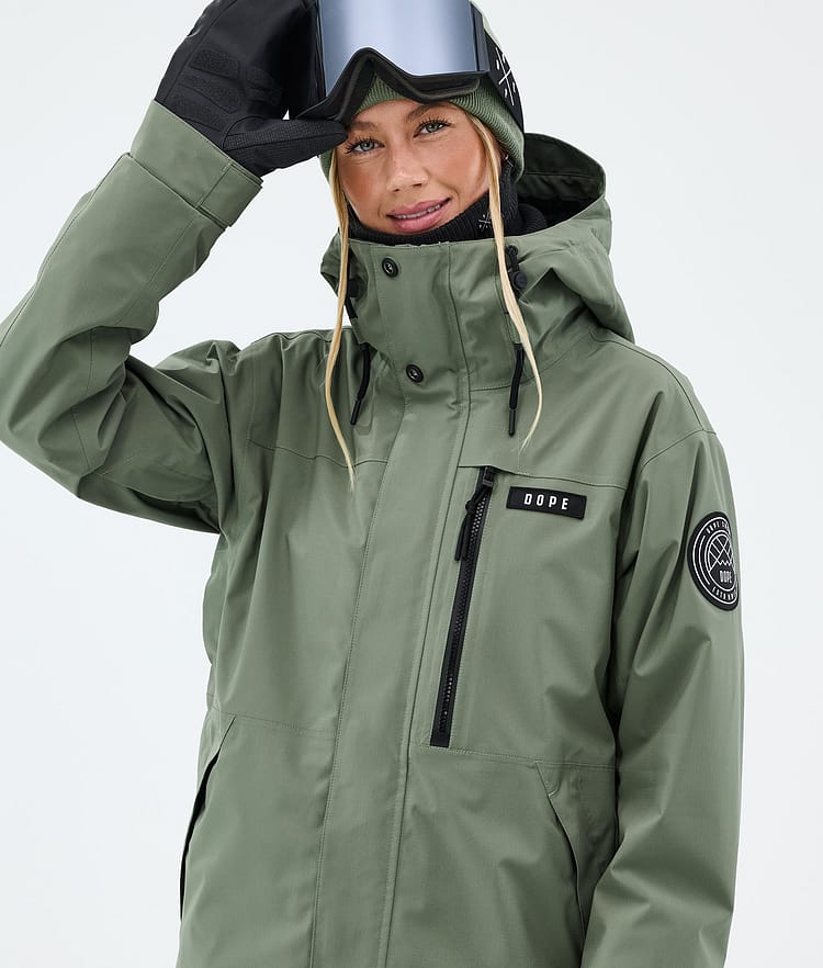 Dope Blizzard W Full Zip Bunda na Snowboard Dámské Moss Green, Image 4 of 9