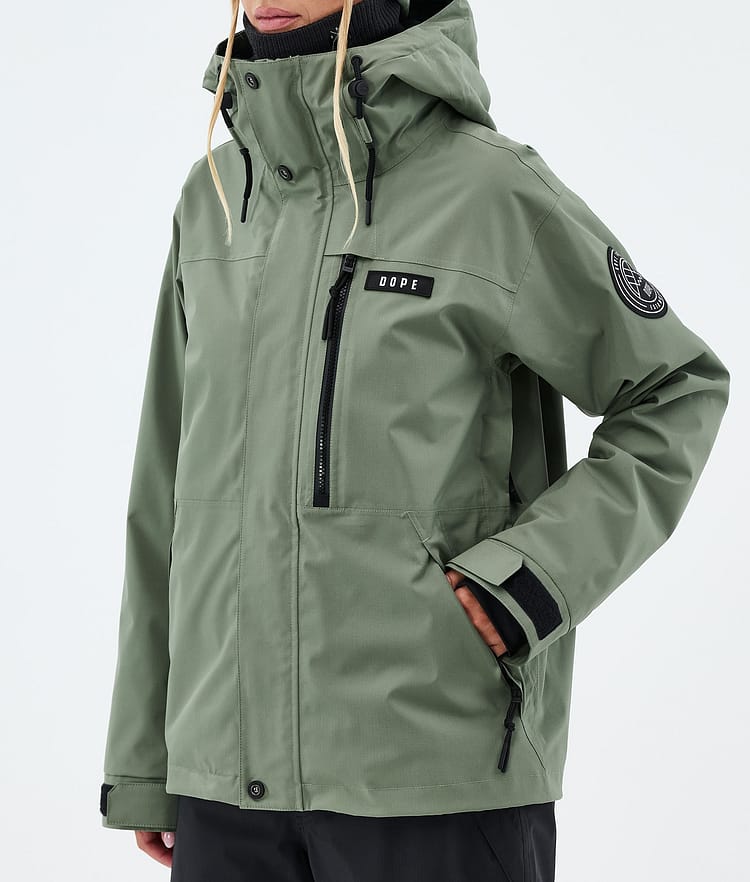 Dope Blizzard W Full Zip Skijacke Damen Moss Green, Image 7 of 9