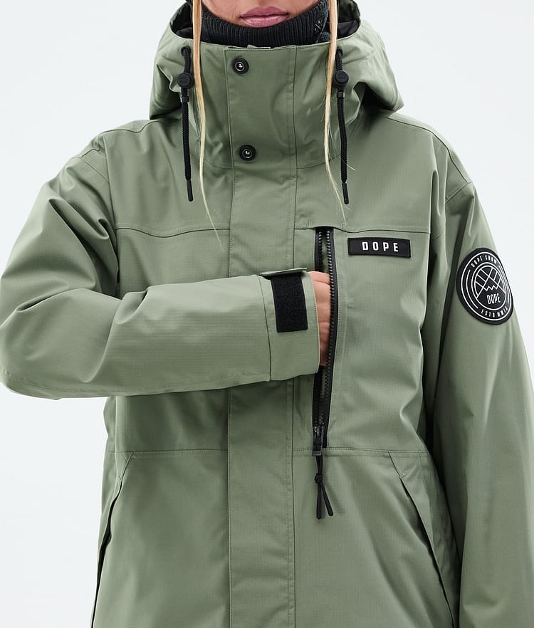 Dope Blizzard W Full Zip Ski Jacket Women Moss Green, Image 8 of 9