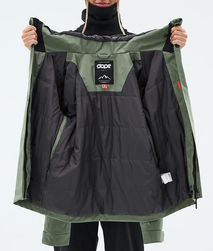 Dope Blizzard W Full Zip Bunda na Snowboard Dámské Moss Green, Image 9 of 9