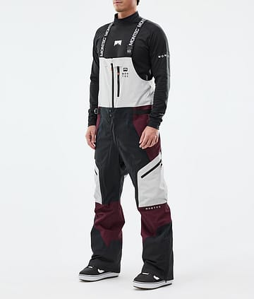 Montec Dozer Pantaloni Snowboard Uomo Light Grey/Black/Burgundy
