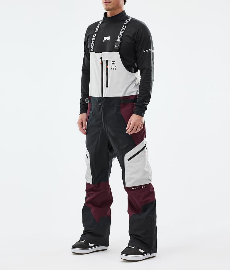 Montec Dozer Snowboard Pants Men Light Grey/Black/Burgundy, Image 1 of 6
