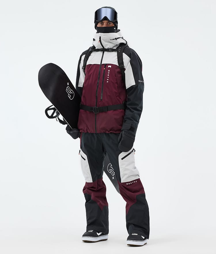 Montec Dozer Pantaloni Snowboard Uomo Light Grey/Black/Burgundy, Immagine 2 di 7