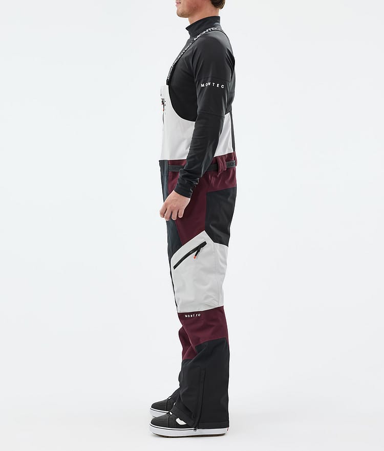 Montec Dozer Snowboard Pants Men Light Grey/Black/Burgundy, Image 2 of 6
