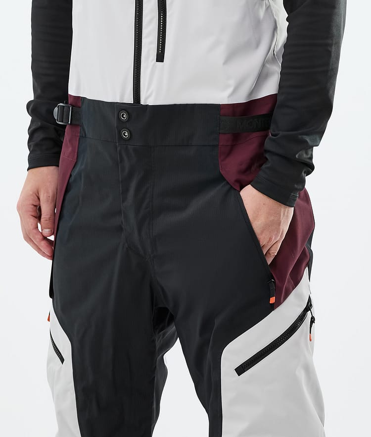 Montec Dozer Snowboard Pants Men Light Grey/Black/Burgundy, Image 4 of 6