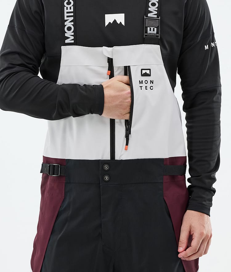 Montec Dozer Ski Pants Men Light Grey/Black/Burgundy, Image 5 of 6