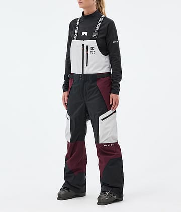Montec Dozer W Lyžařské Kalhoty Dámské Light Grey/Black/Burgundy