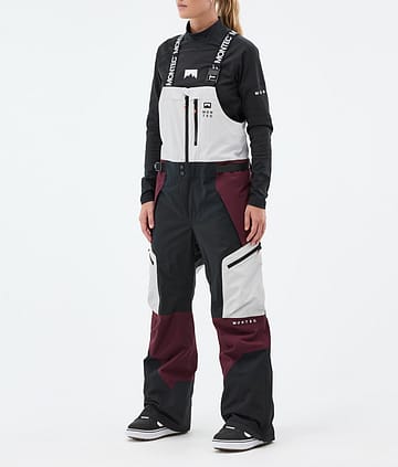Montec Dozer W Snowboard Pants Women Light Grey/Black/Burgundy