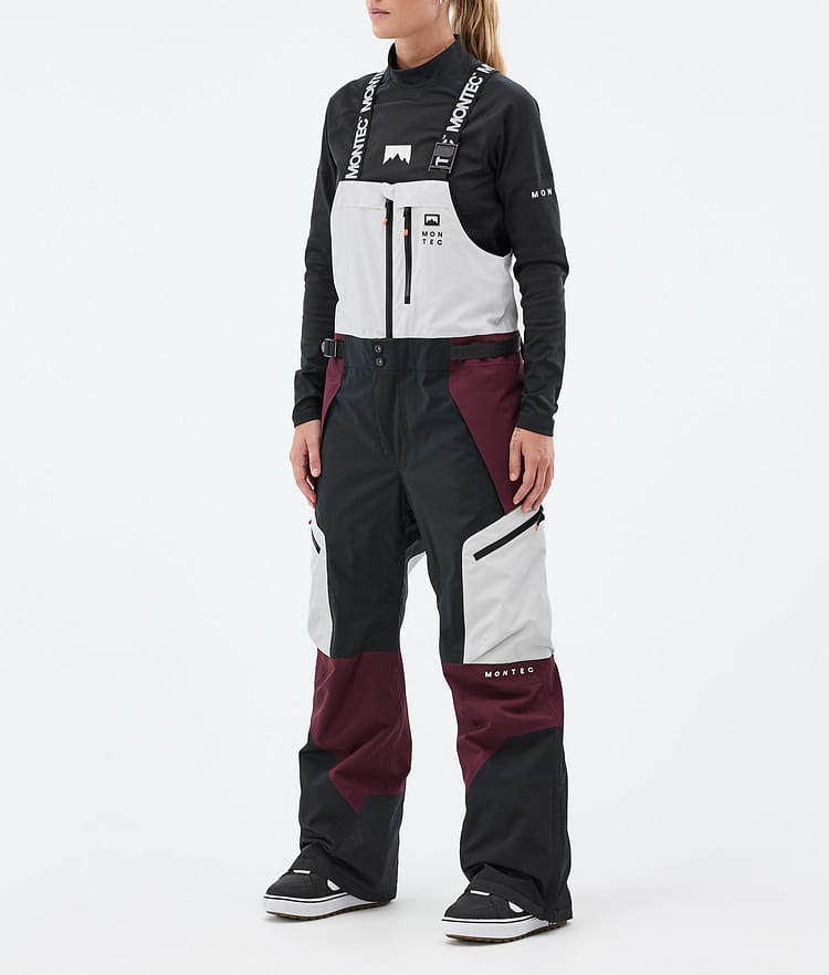 Montec Dozer W Snowboard Pants Women Light Grey/Black/Burgundy, Image 1 of 6