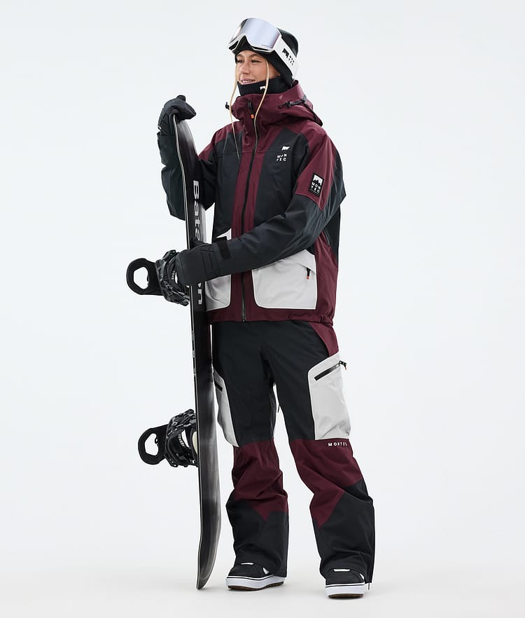 Montec Dozer W Pantaloni Snowboard Donna Light Grey/Black/Burgundy, Immagine 2 di 7