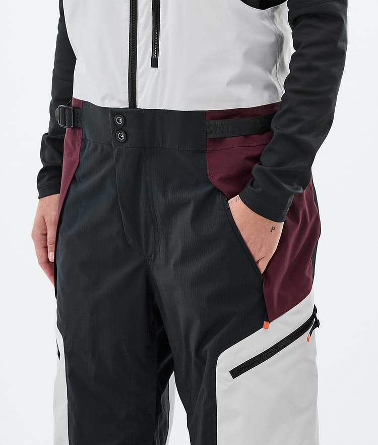 Montec Dozer W Snowboard Pants Women Light Grey/Black/Burgundy, Image 4 of 6