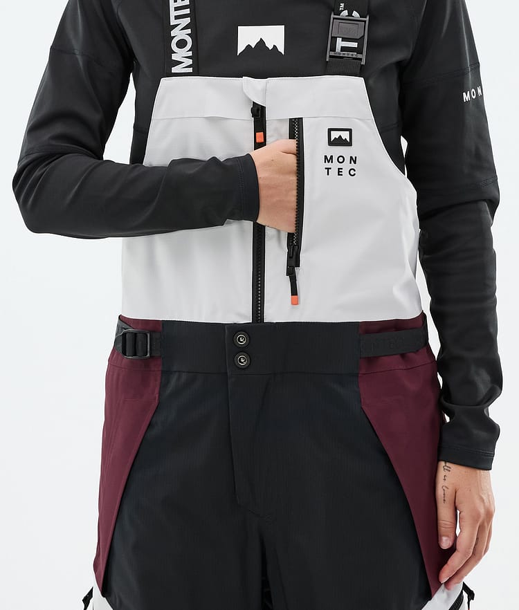 Montec Dozer W Ski Pants Women Light Grey/Black/Burgundy, Image 5 of 6