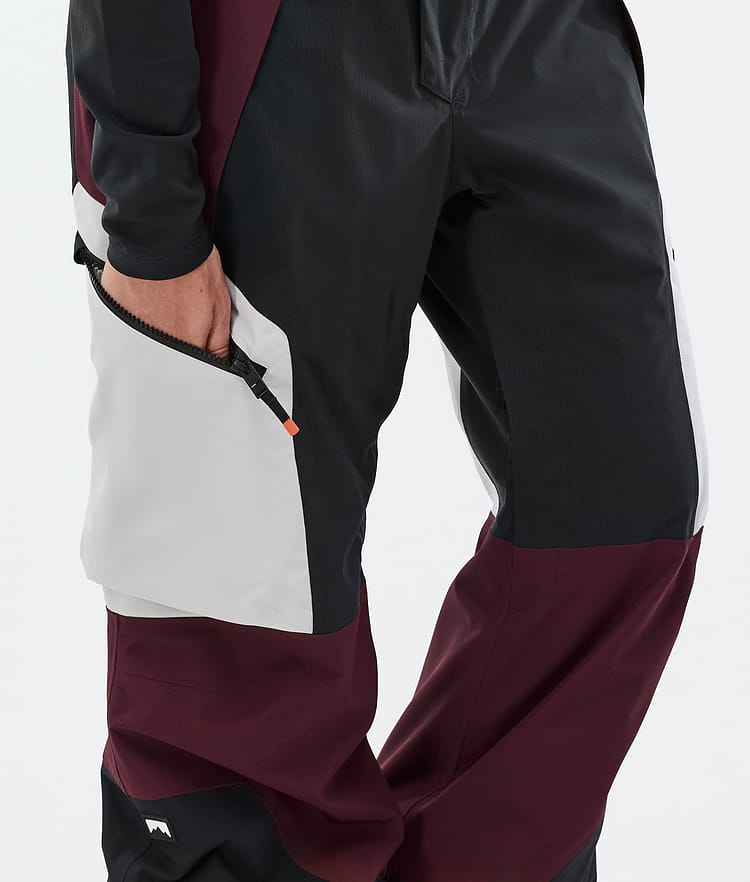 Montec Dozer W Snowboard Pants Women Light Grey/Black/Burgundy, Image 6 of 6