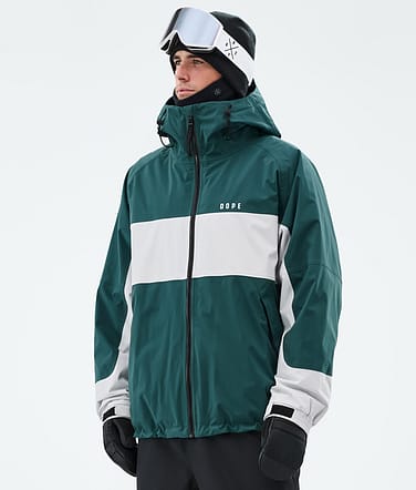 Dope Spartan Ski jas Heren Stripe Bottle Green/Light Grey