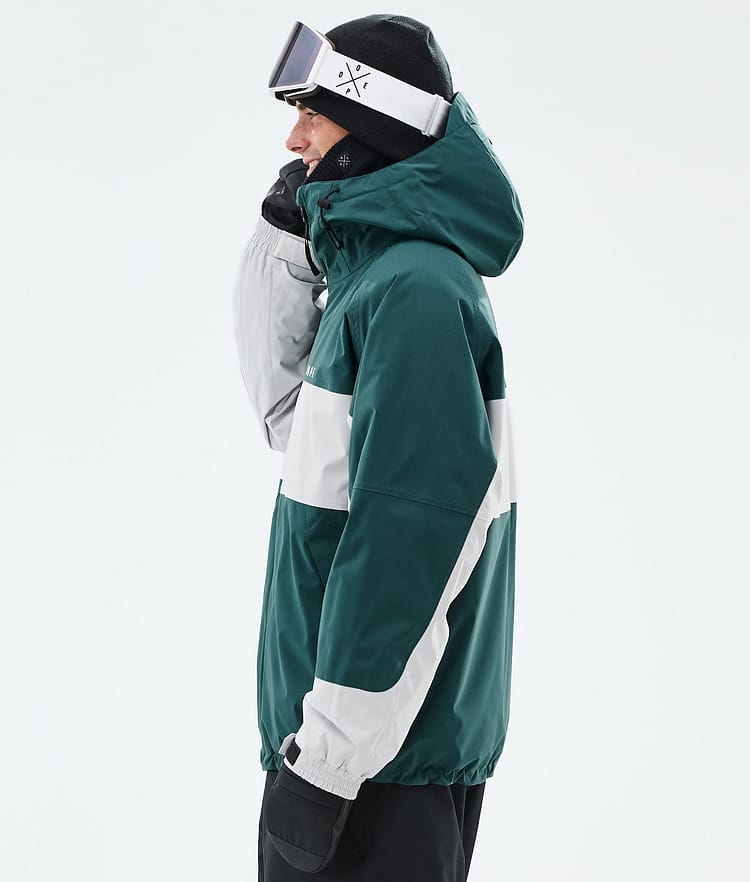 Dope Spartan Veste Snowboard Homme Stripe Bottle Green/Light Grey, Image 5 sur 8