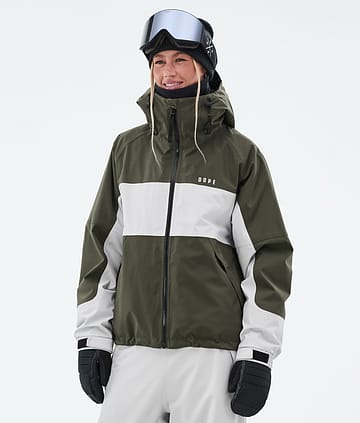 Dope Spartan W Giacca Sci Donna Stripe Olive Green/Light Grey