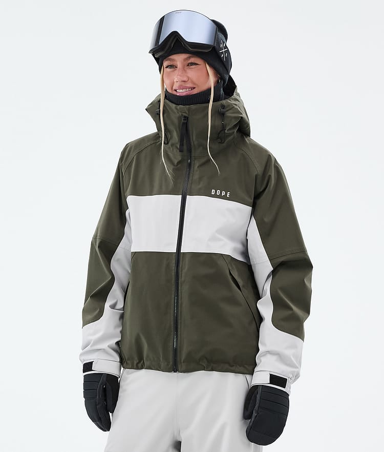Dope Spartan W Veste Snowboard Femme Stripe Olive Green/Light Grey, Image 1 sur 9