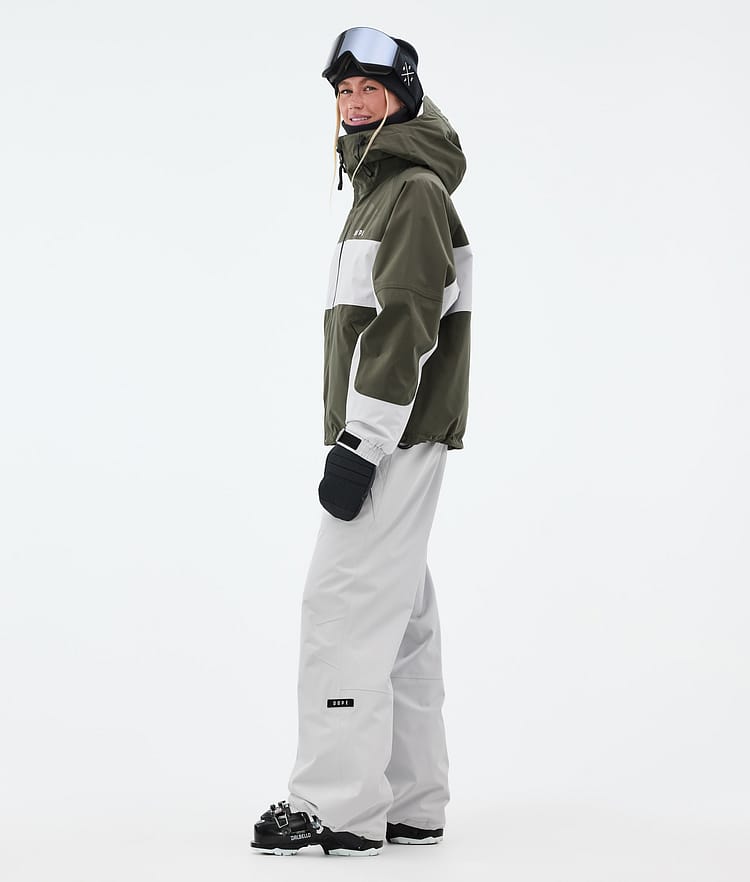 Dope Spartan W Veste de Ski Femme Stripe Olive Green/Light Grey, Image 4 sur 9