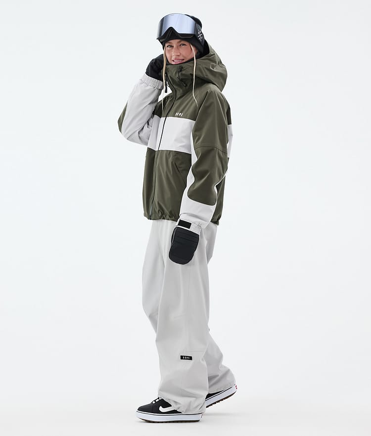 Dope Spartan W Veste Snowboard Femme Stripe Olive Green/Light Grey, Image 4 sur 9
