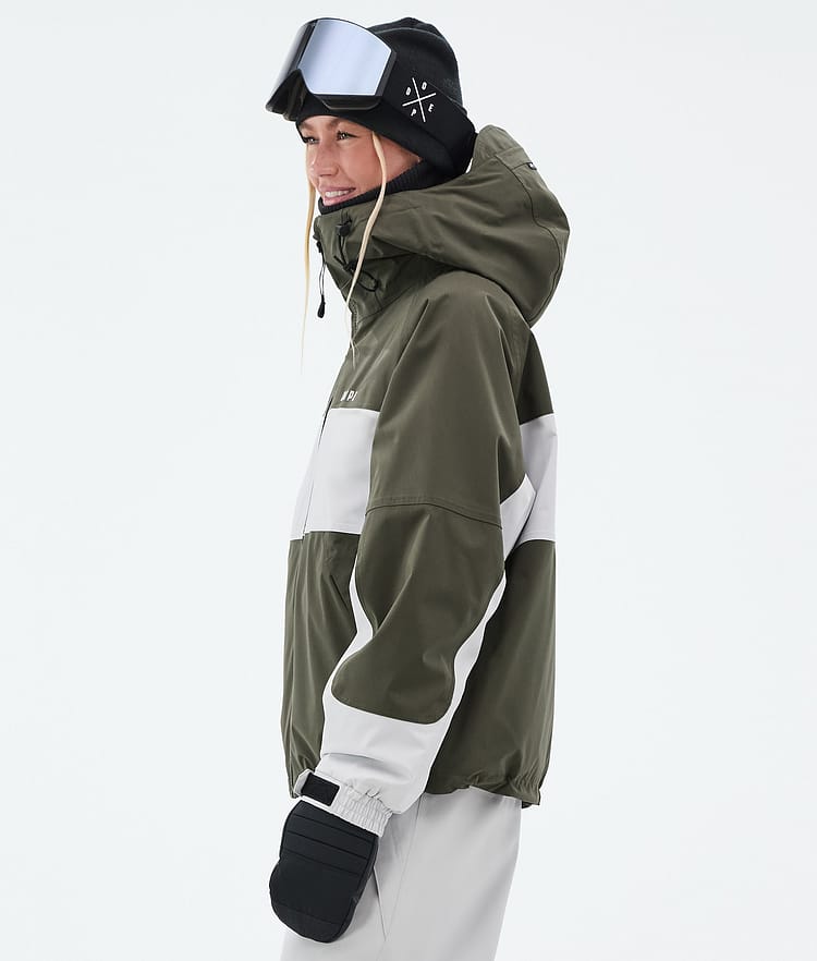 Dope Spartan W Veste Snowboard Femme Stripe Olive Green/Light Grey, Image 6 sur 9