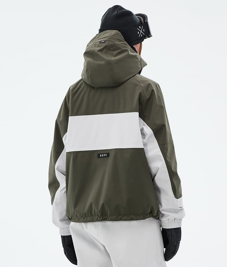 Dope Spartan W Veste Snowboard Femme Stripe Olive Green/Light Grey, Image 7 sur 9