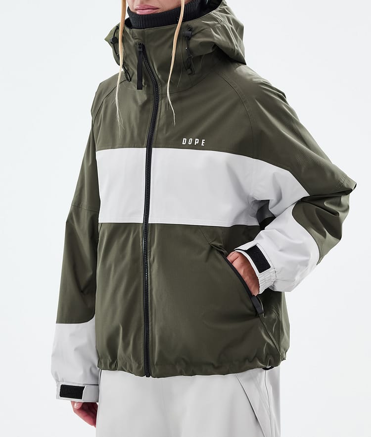Dope Spartan W Veste Snowboard Femme Stripe Olive Green/Light Grey, Image 8 sur 9