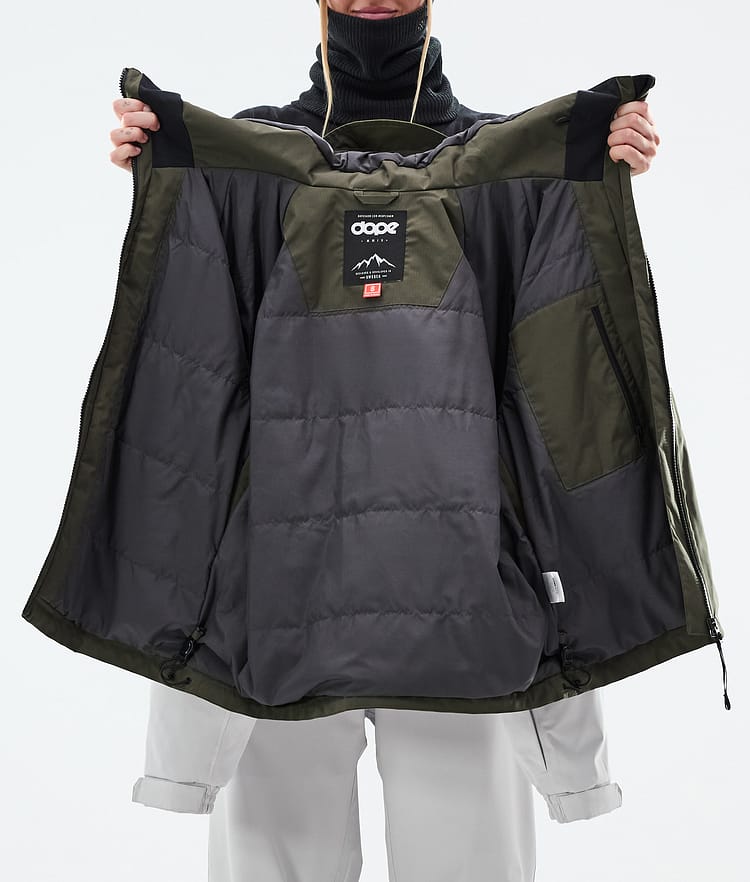 Dope Spartan W Kurtka Narciarska Kobiety Stripe Olive Green/Light Grey, Zdjęcie 9 z 9