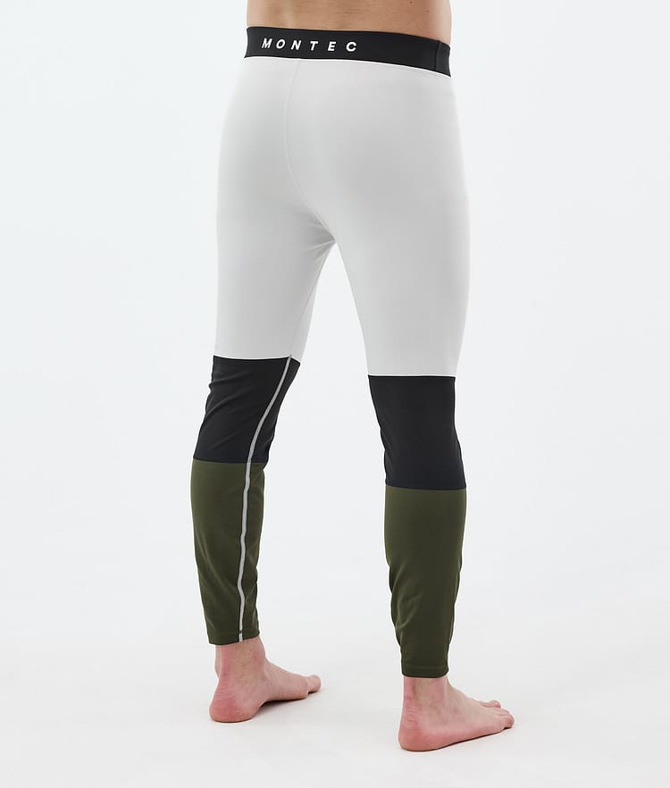Montec Alpha Legginsy Termoaktywne Mężczyźni Light Grey/Black/Olive Green, Zdjęcie 2 z 7