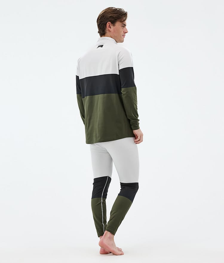 Montec Alpha Legginsy Termoaktywne Mężczyźni Light Grey/Black/Olive Green, Zdjęcie 4 z 7