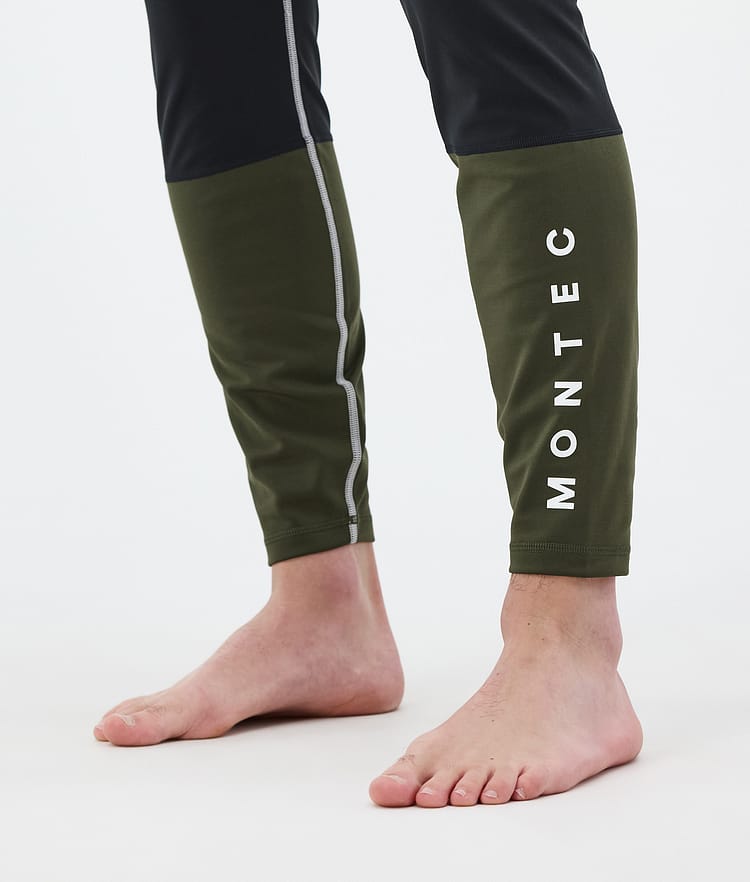 Montec Alpha Legginsy Termoaktywne Mężczyźni Light Grey/Black/Olive Green, Zdjęcie 7 z 7
