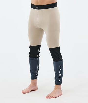 Montec Alpha Legginsy Termoaktywne Mężczyźni Sand/Black/Metal Blue