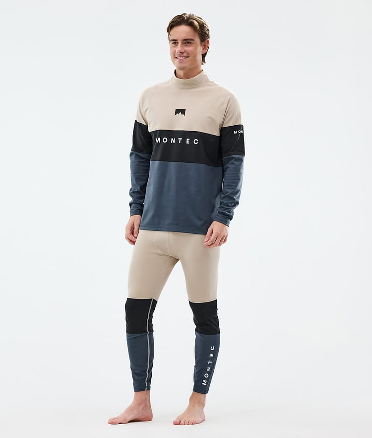 Montec Alpha Legginsy Termoaktywne Mężczyźni Sand/Black/Metal Blue, Zdjęcie 3 z 7