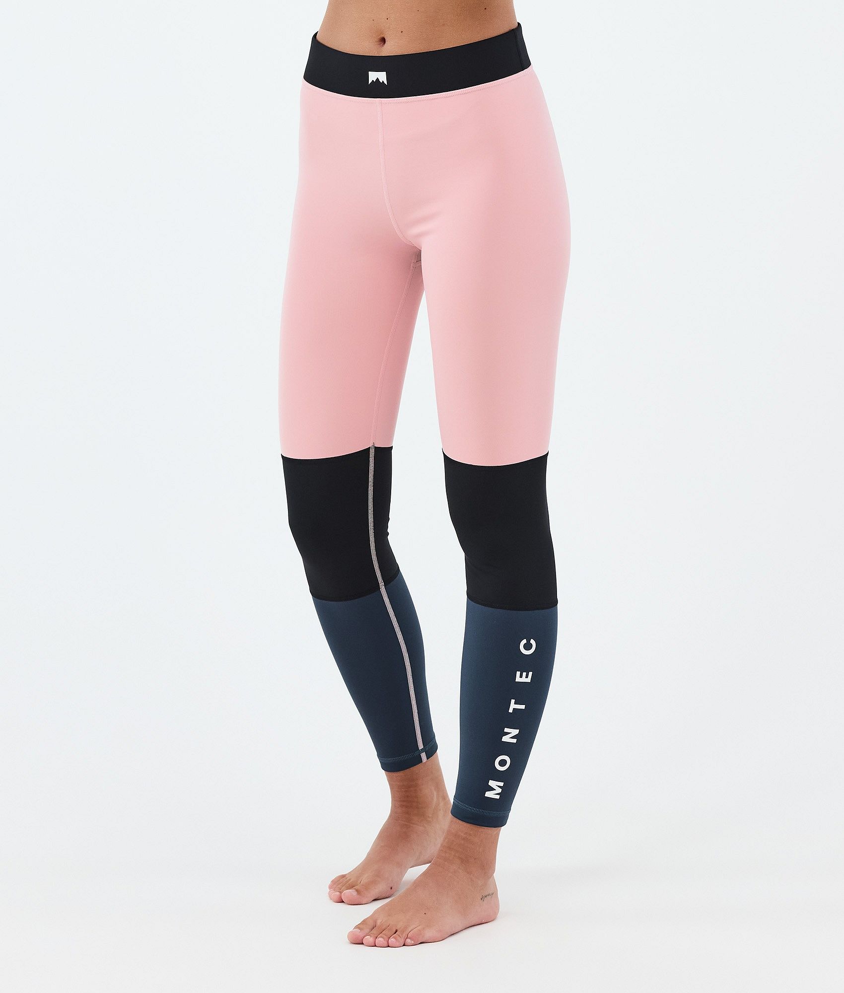Montec Alpha W Baselayer tights Dame - Soft Pink/Black/Metal Blue