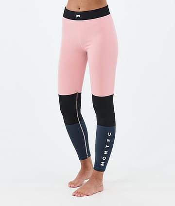 Montec Alpha W Pantalon thermique Soft Pink/Black/Metal Blue