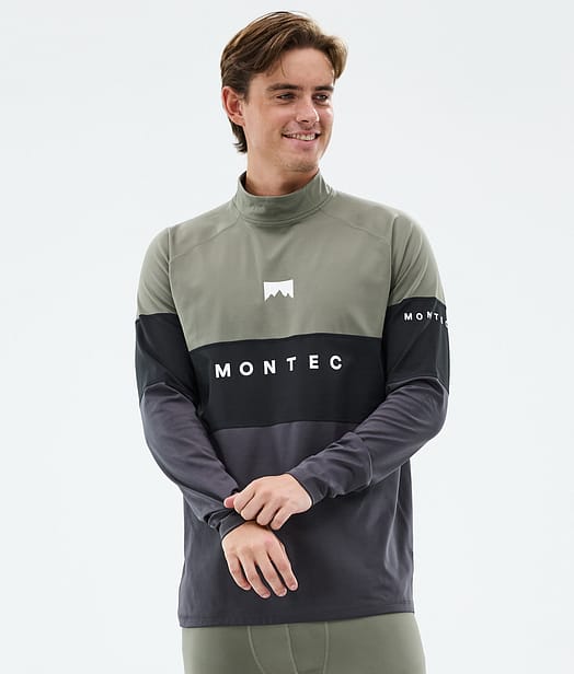 Montec Alpha Tee-shirt thermique Homme Greenish/Black/Phantom