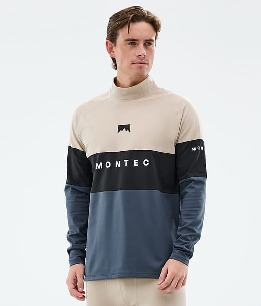 Montec Alpha Tee-shirt thermique Homme Sand/Black/Metal Blue