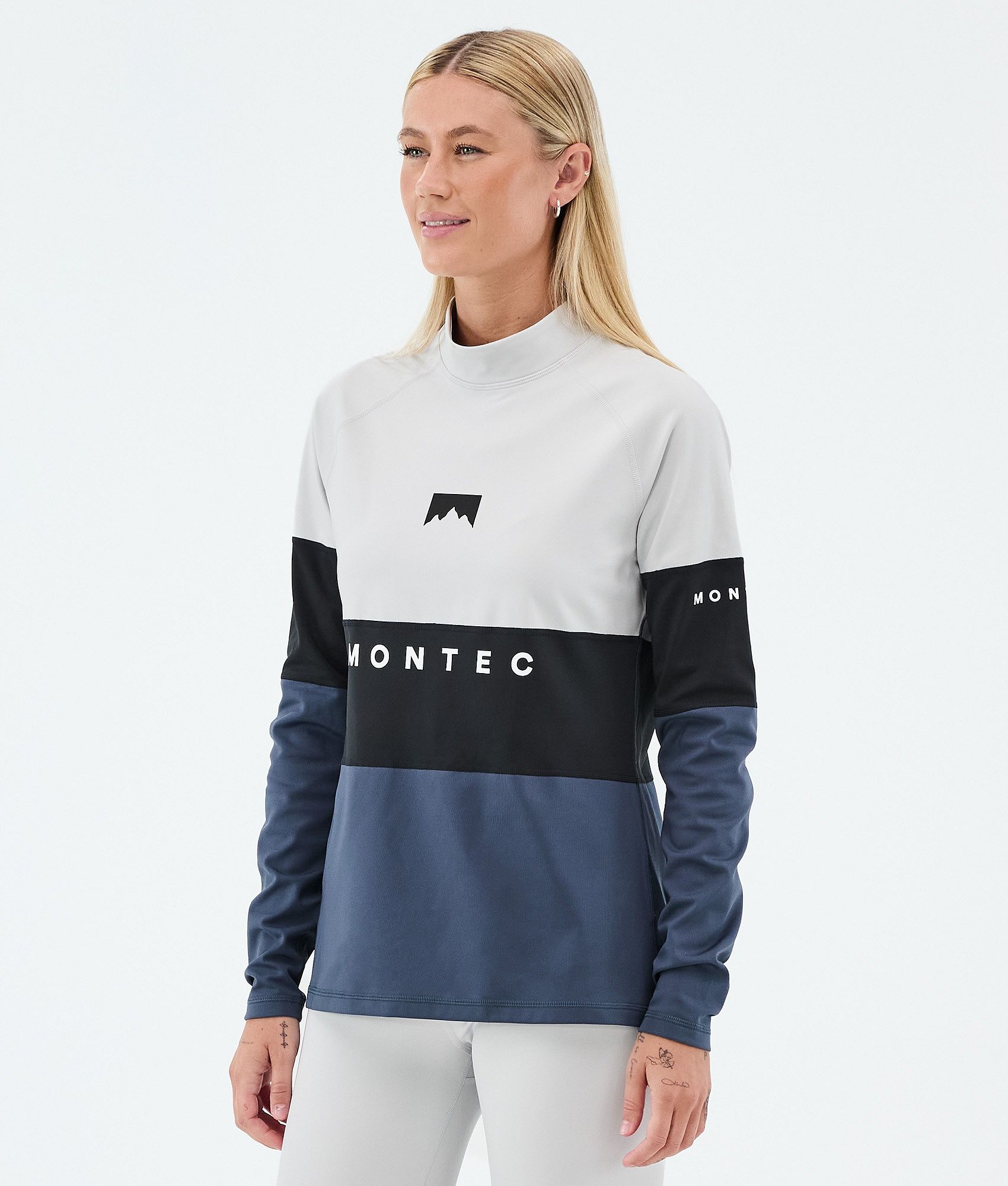 Montec Alpha W Top Termiczny Kobiety - Light Grey/Black/Metal Blue