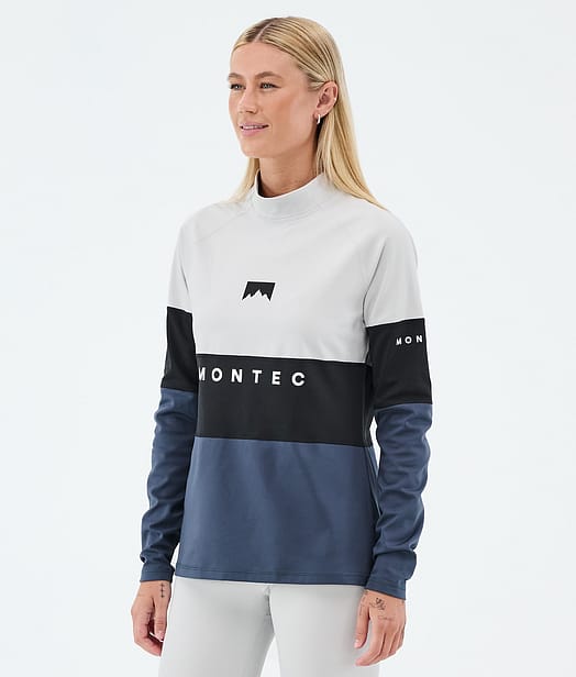 Montec Alpha W Basislaag Top Dames Light Grey/Black/Metal Blue