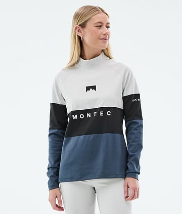 Montec Alpha W Camiseta Térmica Mujer Light Grey/Black/Metal Blue