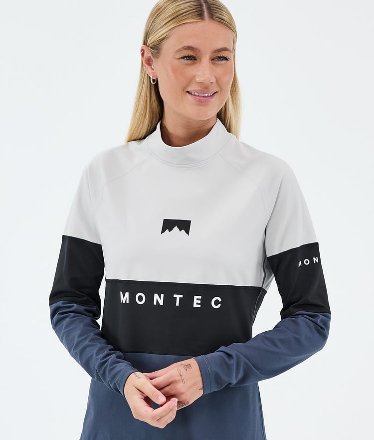 Montec Alpha W Maglia Termica Donna Light Grey/Black/Metal Blue, Immagine 2 di 5