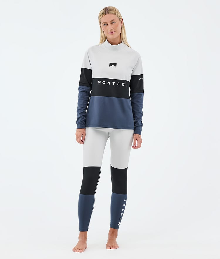 Montec Alpha W Maglia Termica Donna Light Grey/Black/Metal Blue, Immagine 3 di 5