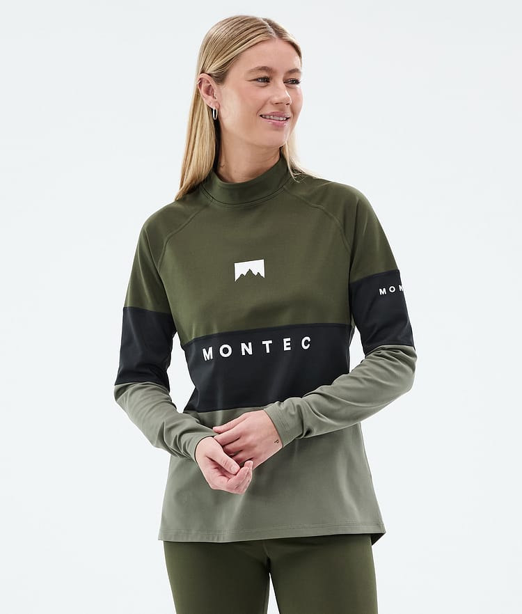 Montec Alpha W Base Layer Top Women Olive Green/Black/Greenish, Image 1 of 5